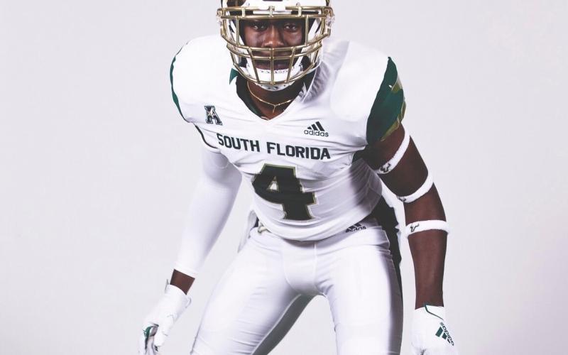 Columbia linebacker Le'vontae Camiel on his visit to USF last month. (COURTESY)