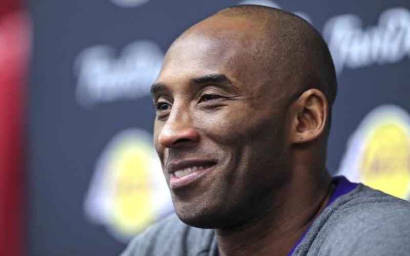 Los Angeles Lakers forward Kobe Bryant, speaks with members of the media, before his team's game against the Chicago Bulls, at the United Center on Feb. 21, 2016, in Chicago. (NUCCIO DINUZZO/Chicago Tribune/TNS)
