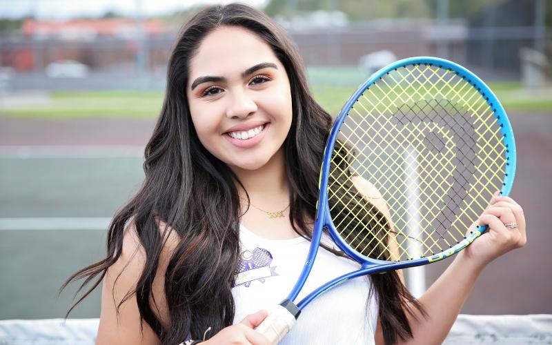 Columbia tennis player Janet Lainez had her senior season cut short due to covid-19. (MANDI SLOAN/Special to the Reporter)