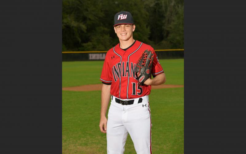 Fort White outfielder Jordan Feagle was hitting .294 with four RBIs, a home run, a double and four runs scored when his senior season was cut short due to covid-19. (COURTESY)