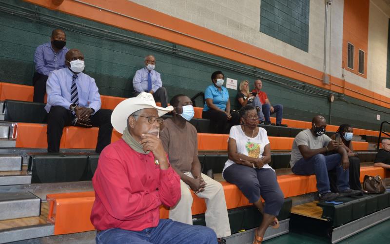 Members of the public gather at Richardson Community Center to discuss the fate of Lake Shore Hospital. The company that runs services at the hospital wants to get out. (CARL MCKINNEY/Lake City Reporter)