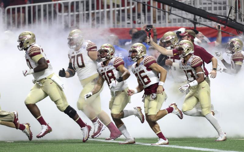 Will Florida State be able to run onto the field at Mercedes-Benz Stadium again, as the Seminoles did in 2017? (TAMPA BAY TIMES/TNS)