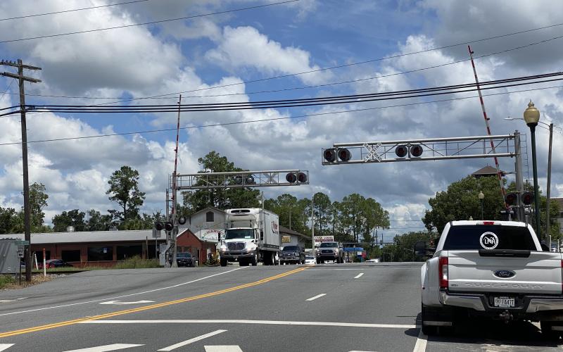 The rail crossing at U.S. Highway 129 (Ohio Avenue) in Live Oak will undergo improvements next month. (JAMIE WACHTER/Lake City Reporter)