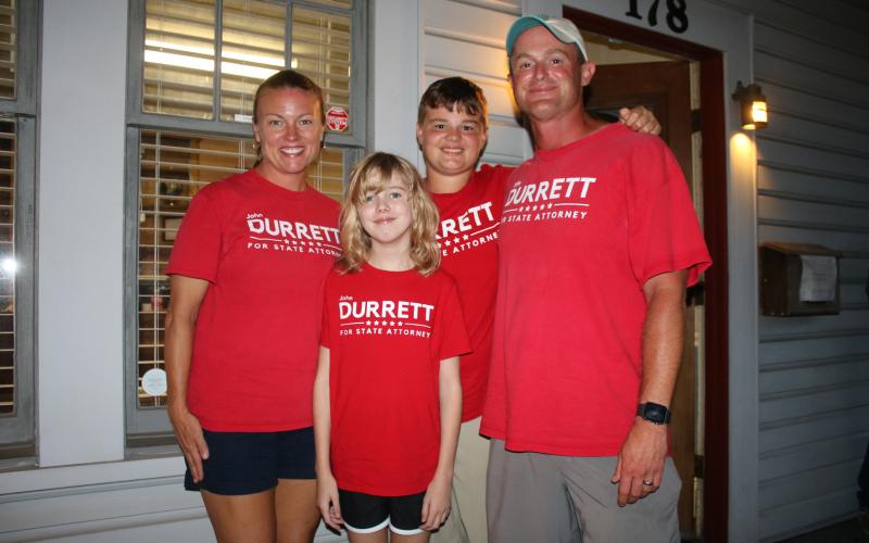 John Durrett and his family were all smiles Tuesday night after he won the race for State Attorney for the Third Judicial Circuit. (TONY BRITT/Lake City Reporter)