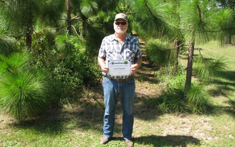 David Culpepper was honored by the Florida Forest Service for his management of 175 acres of forest land in Hamilton County. (COURTESY)