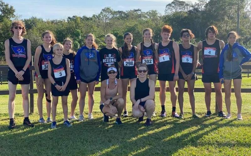 Branford’s cross country teams at the Region 2-1A Meet on Friday at Holloway Park in Lakeland. (COURTESY)