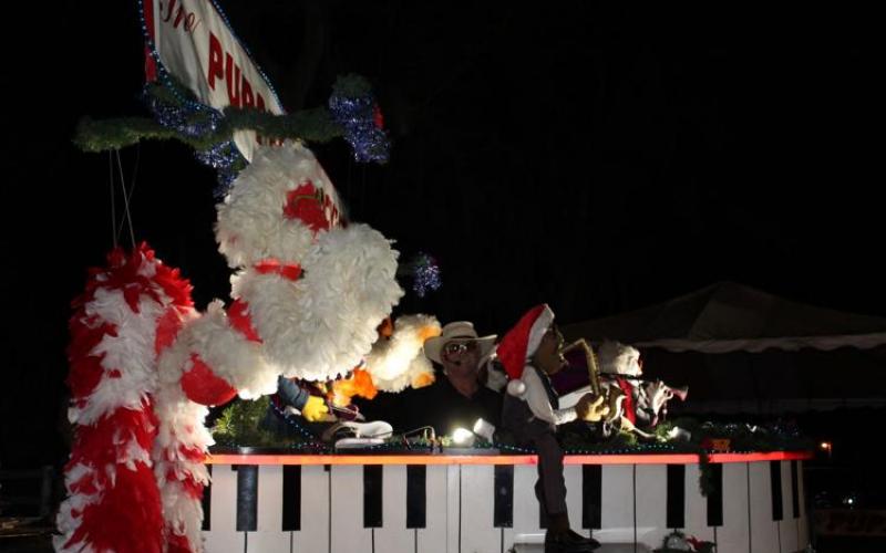 The Puppetone Rockers arrive at the Spirit of the Suwannee Music Park on Dec. 4 as part of the Christmas entertainment. Suwannee Lights opens this weekend and runs through Dec. 30. (COURTESY)
