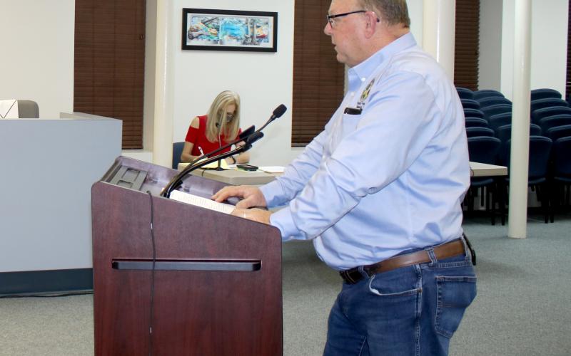 Rocky Ford, county commission chairman, discussed a regional utility at Lake City’s utility advisory committee meeting Tuesday. (TONY BRITT/Lake City Reporter)