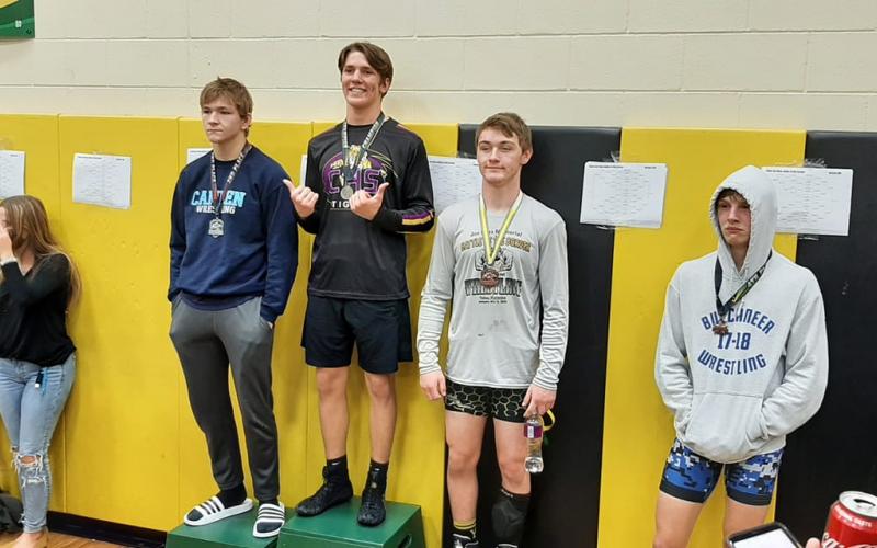 Columbia wrestler Thomas Greene won the 152-pound weight class at the Battle at the Border IBT hosted by Yulee on Saturday. (COURTESY)
