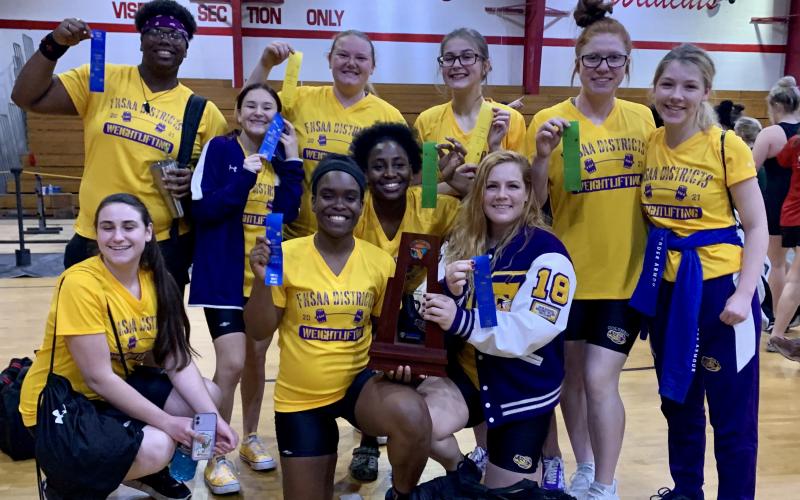 Columbia placed second in District 4-2A, sending eight lifters to regionals. Those include Suhey Arroyo, Da’Niya Lewis, Reece Chasteen, Trachelle Williams, Aaliyah Ellis, Alexis Blair, Daniya Fluellen and Hailey Bowmer. (COURTESY)