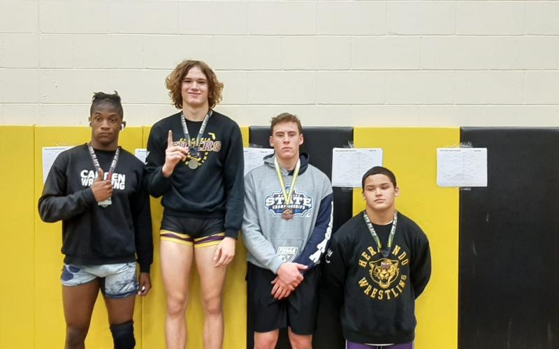 Columbia wrestler Joseph Rice won the 170-pound weight class at the Battle at the Border IBT hosted by Yulee on Saturday. (COURTESY)