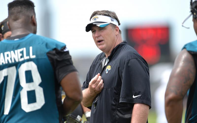 Ex-Jacksonville Jaguars coach will join Nick Saban's staff at Alabama to coach the offensive line. (TRIBUNE NEWS SERVICE)