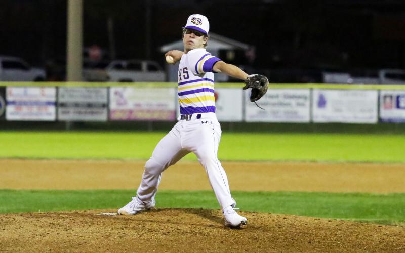 Columbia pitcher Cole Williams silenced Santa Fe’s bats on Tuesday night in the Tigers’ season opener. (BRENT KUYKENDALL/Lake City Reporter)