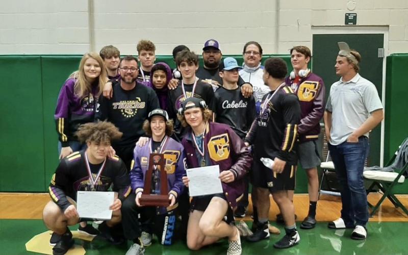 Columbia’s wrestling team finished runner-up at the District 2-2A IBT on Saturday. (COURTESY)