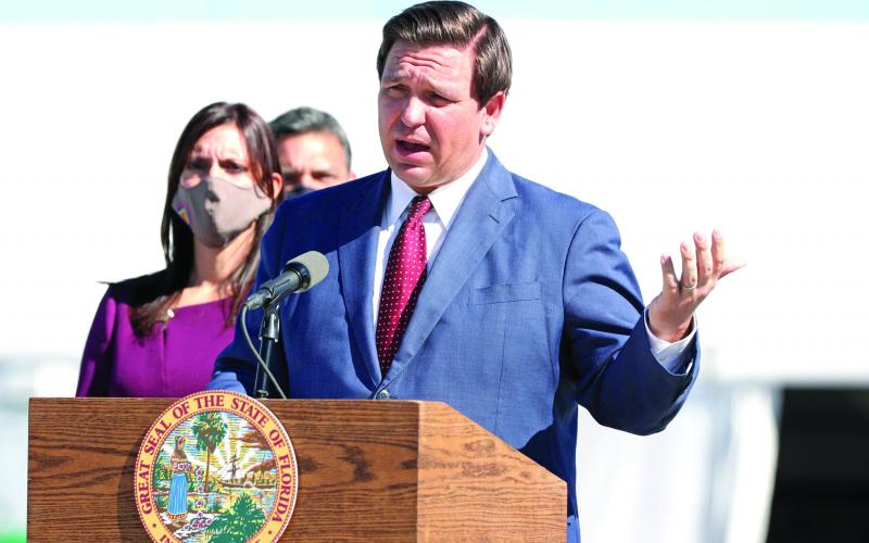 Florida Gov. Ron DeSantis is seeking $1 billion for a resiliency program to address the impacts of rising sea levels, hurricanes and flooding. (AMY BETH BENNETT/South Florida Sun Sentinel/TNS)