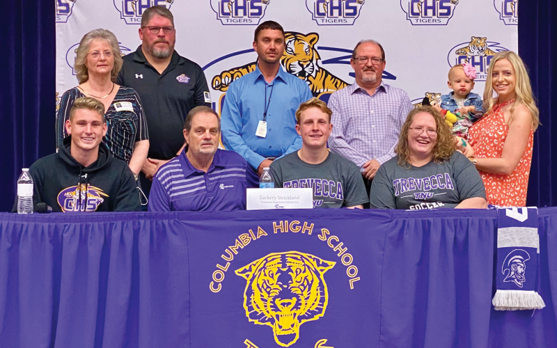 Columbia soccer player Zack Strickland had a signing ceremony Monday morning where he celebrated his commitment to play collegiately at Trevecca University in Nashville. (COURTESY)