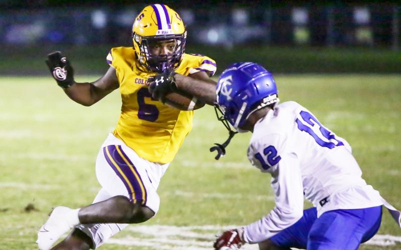 Columbia receiver Tray Tolliver makes a move in the open field against Trinity Christian last season. The two teams will meet again in 2022 on Sept. 23 in Jacksonville. (BRENT KUYKENDALL/Lake City Reporter)