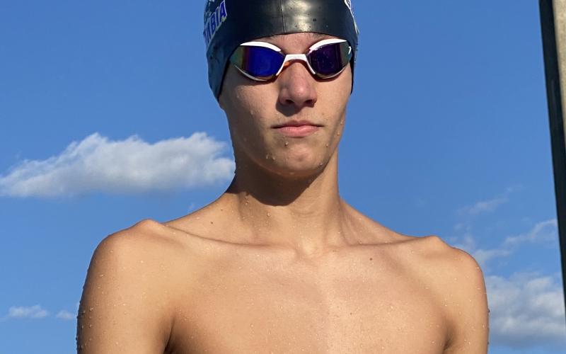Columbia swimmer Matt Glover won the 200 freestyle and 500 freestyle during Tuesday's tri-meet against Suwannee and Yulee. (COURTESY)