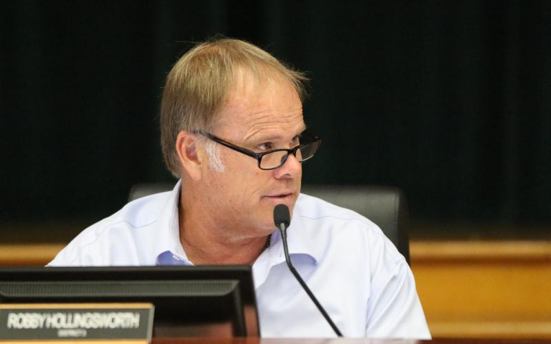 Columbia County Commissioner Robby Hollingsworth was the lone dissension in Thursday’s vote on moving forward with wastewater treatment plant. (JAMIE WACHTER/Lake City Reporter)