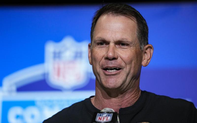 Jacksonville Jaguars general manager Trent Baalke speaks at the NFL scouting combine on Feb. 28 in Indianapolis. (MICHAEL CONROY/Associated Press)