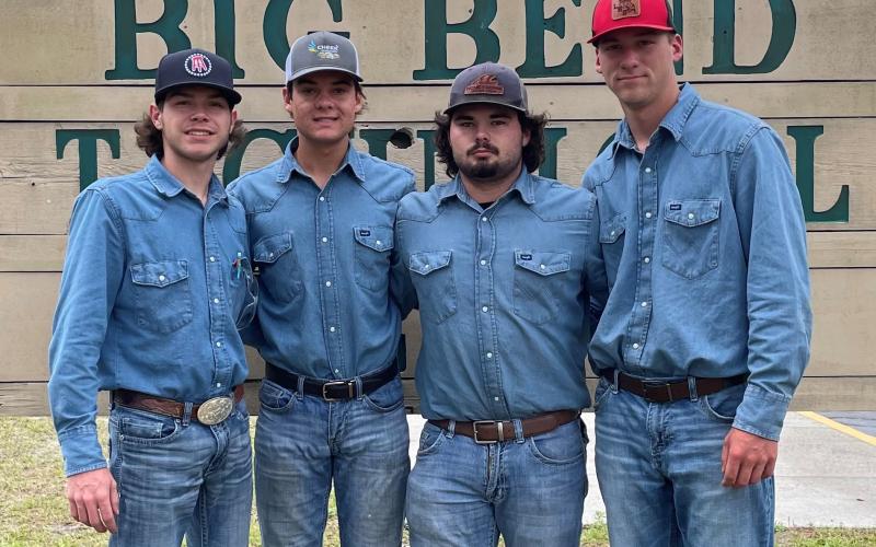 The Lafayette FFA Ag Mechanics team, which includes Camden Buchanan (from left), Pearson Bass, Evan Buchanan and Trey Galbraith, placed second in the state. (COURTESY)