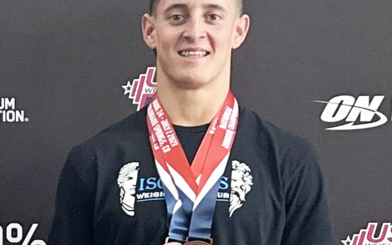 Suwannee High’s Sam Wainwright placed third in the Junior National Championships in the 81 kg division at last week’s USA weightlifting national championships. (COURTESY)