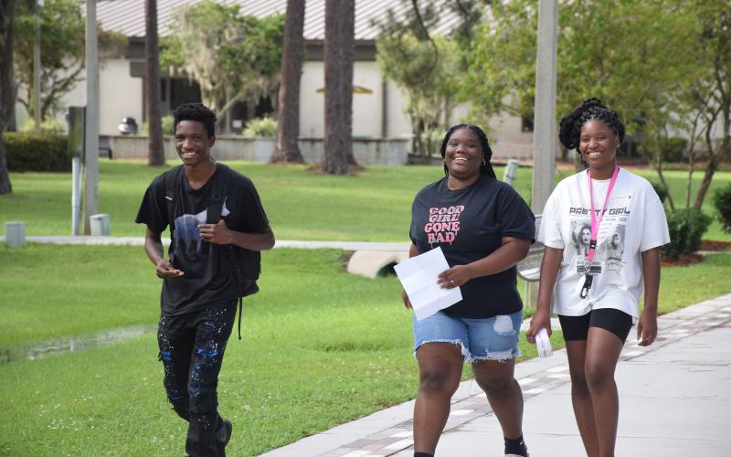 Students walk on the Florida Gateway College campus Monday as the fall semester began. (COURTESY FLORIDA GATEWAY COLLEGE)