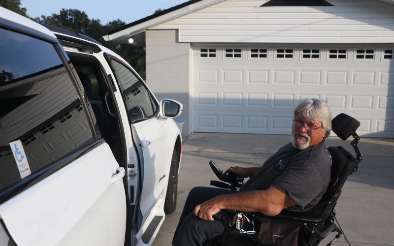 Jeff Woods, a disabled veteran, is pushing for Lake City businesses to comply with the Americans with Disabilities Act and make things easier for him and other disabled individuals. (MORGAN MCMULLEN/Lake City Reporter)