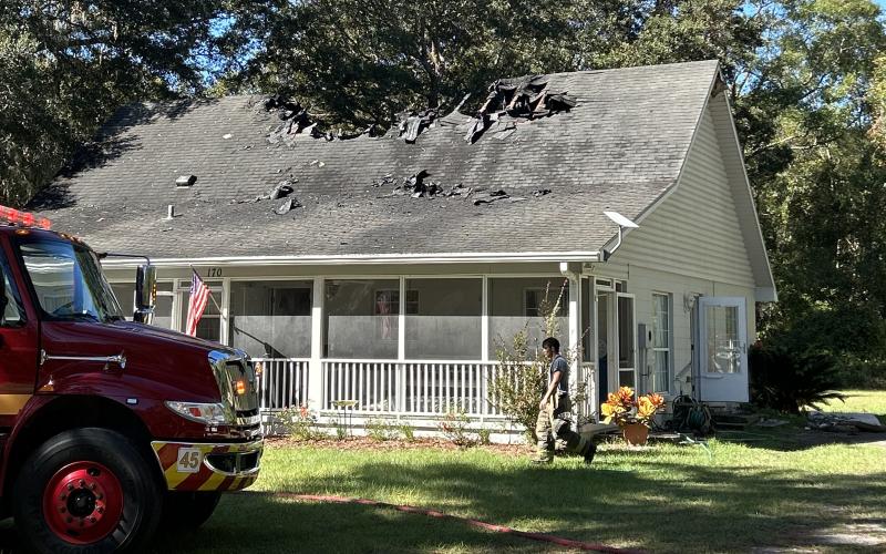 Columbia County Fire Rescue crews extinguished a fire in the attic of a SE Inspiration Court house Sunday morning. (COURTESY COLUMBIA COUNTY FIRE RESCUE)
