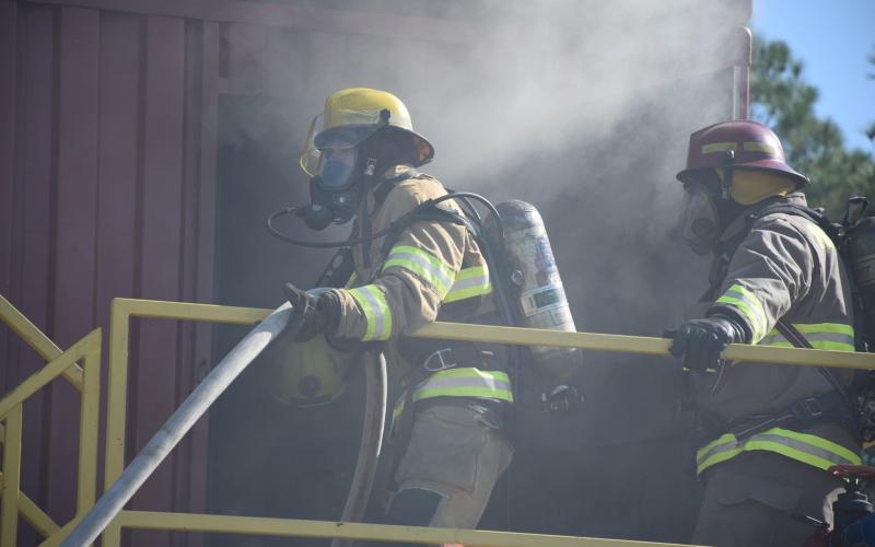 Recruits at the Florida Gateway College Firefighter Program will benefit from the Lake City Fire Department donating 14 self-contained breathing apparatus units to the program. (COURTESY)