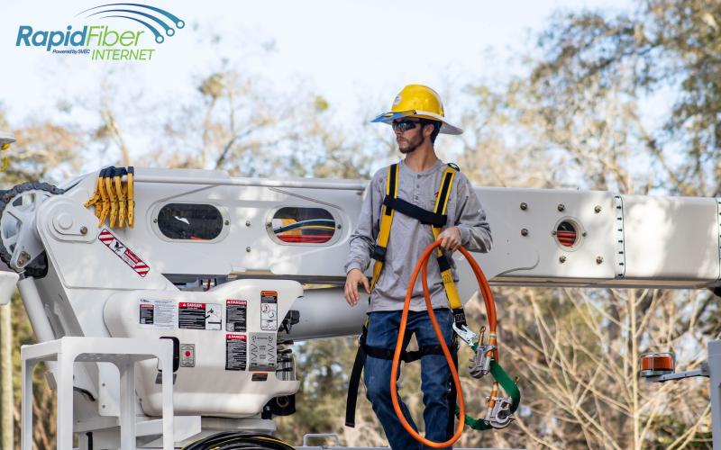 Crews have been busy connecting Suwanee Valley Electric Cooperative members to fiber internet through Rapid Fiber Internet since last summer. The project received a $17 million federal grant to help construct the system in portions of Columbia, Hamilton and Suwannee counties. (COURTESY)