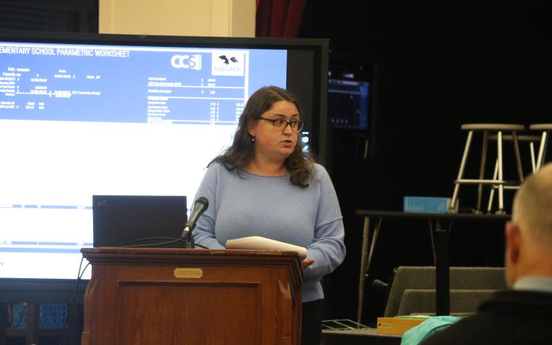 Jennifer Liston, an architect with Zyscovich Architects Inc. presented the plans for the new Niblack Emeentary to the Columbia County School Board on Tuesday. (MORGAN MCMULLEN/Lake City Reporter)