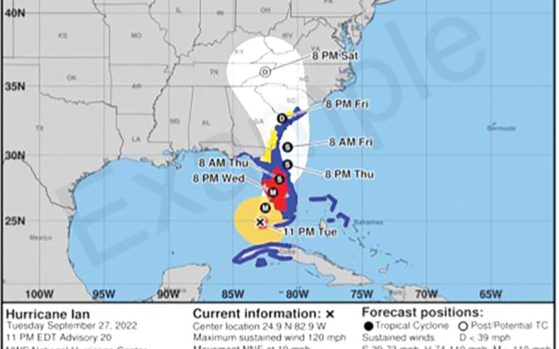 The National Hurricane Center will start using a new cone graphic for storms that will better ‘convey wind hazard risk inland in addition to coastal wind hazards.’ (COURTESY)