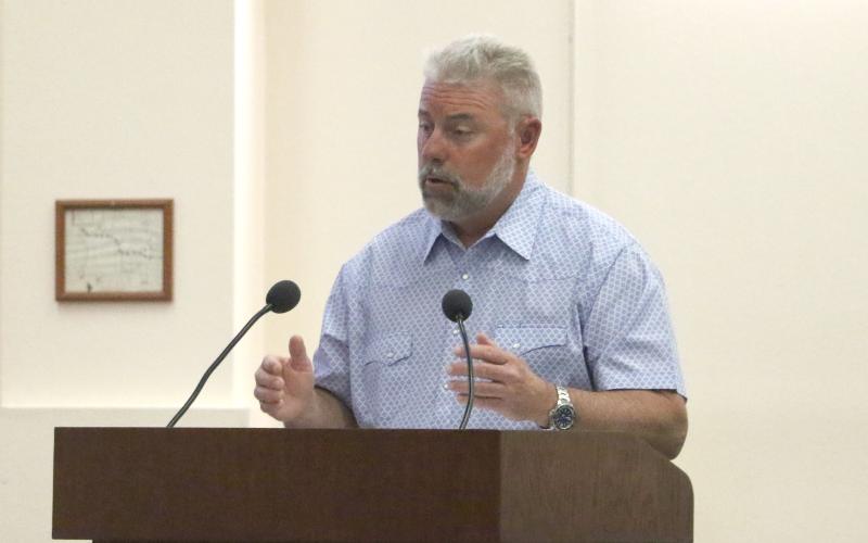 Assistant County Manager Kevin Kirby urged the Columbia County Commission to consider reinstituting impact fees on new development to help the county meet future infrastructure needs. (MORGAN MCMULLEN/Lake City Reporter)