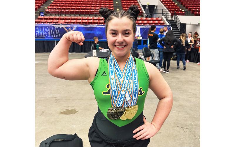 Suwannee’s Brianna McCuller is the LCR’s Girls Weightlifter of the Year. (COURTESY)
