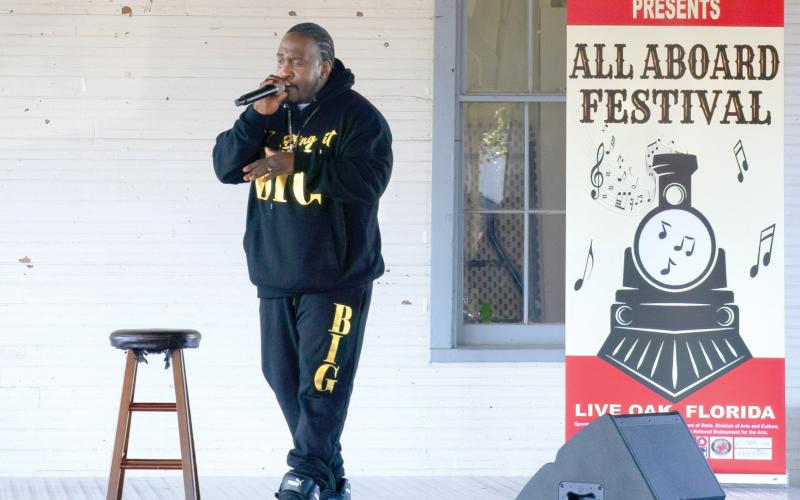 Live Oak, a Christian rapper, performs at the All Aboard Festival in February. Live Oak is scheduled to perform again Saturday at the Wildflower Festival at Heritage Park and Gardens. (COURTESY)